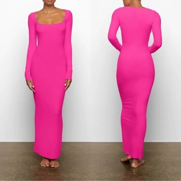 SKIMS | Dresses | Skims Limited Edition Pink Maxi Dress | Poshmark